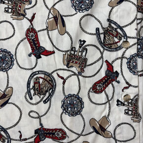 Wrangler Shirt Womens Size Small Western Wear Cowboy Boots Button Up Rodeo VTG - Picture 2 of 11